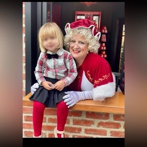 Andy & Evan Long Sleeve bow tie holiday plaid top